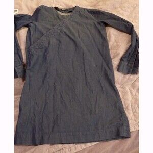 Kate Spade Saturday indigo chambray asymmetric cheongsam style tunic top XS